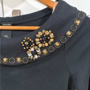 Rafaella Black Top with Gold Accents